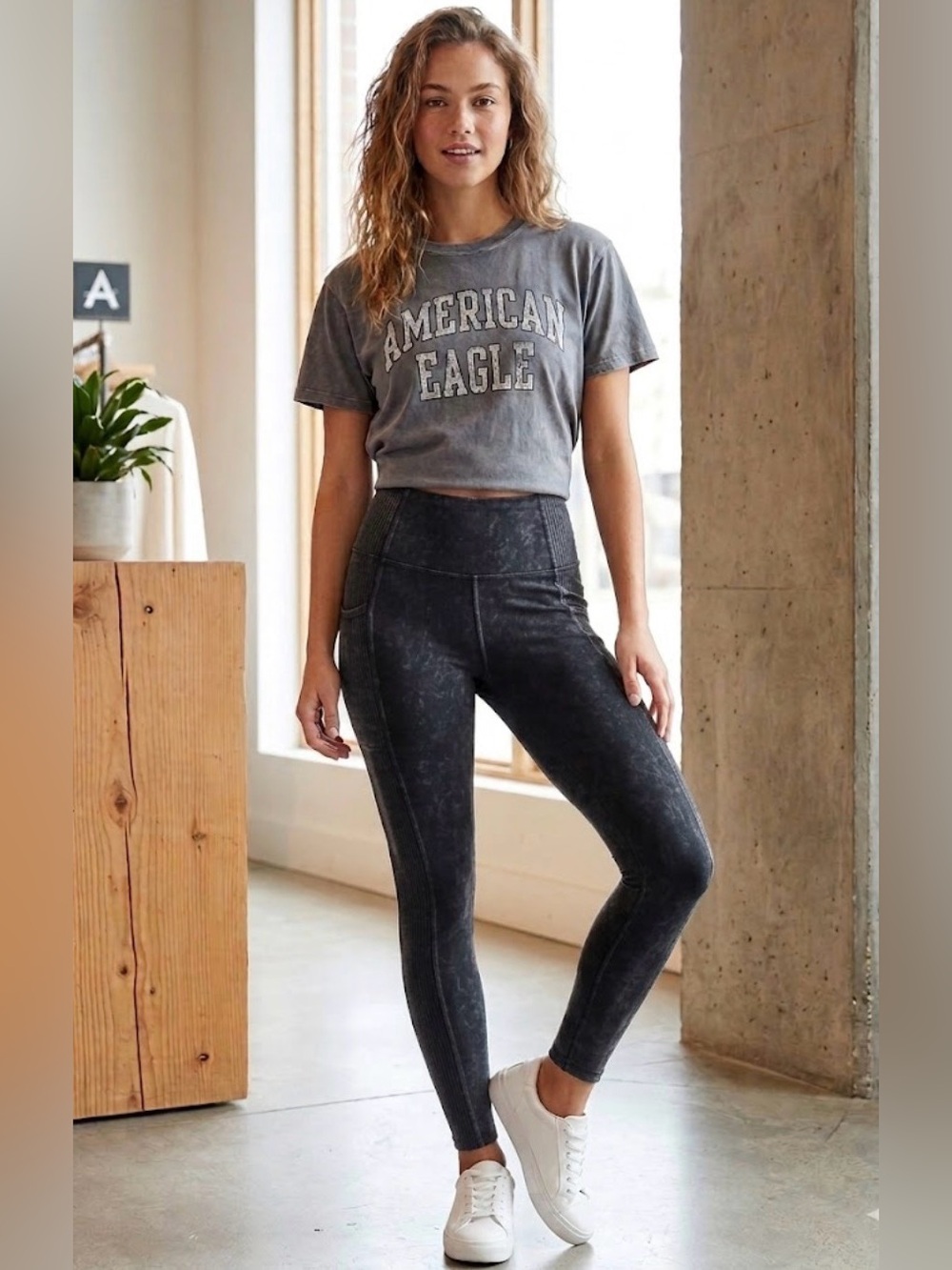 OFFLINE by aerie High-Waist Black Wash Leggings